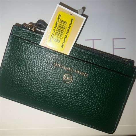 dark green michael kors wallet.